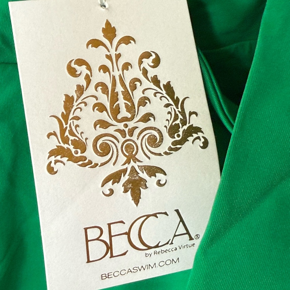 BECCA Green Convertible Bandeau One-Piece NWT Medium - Picture 6 of 7